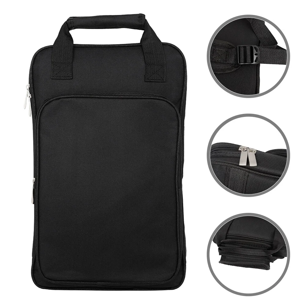 

Professional Drumstick Bag Portable 45.5x28x4cm Sticks Carry Drumsticks Storage Holder Simple Black Oxford Cloth Useful Bags