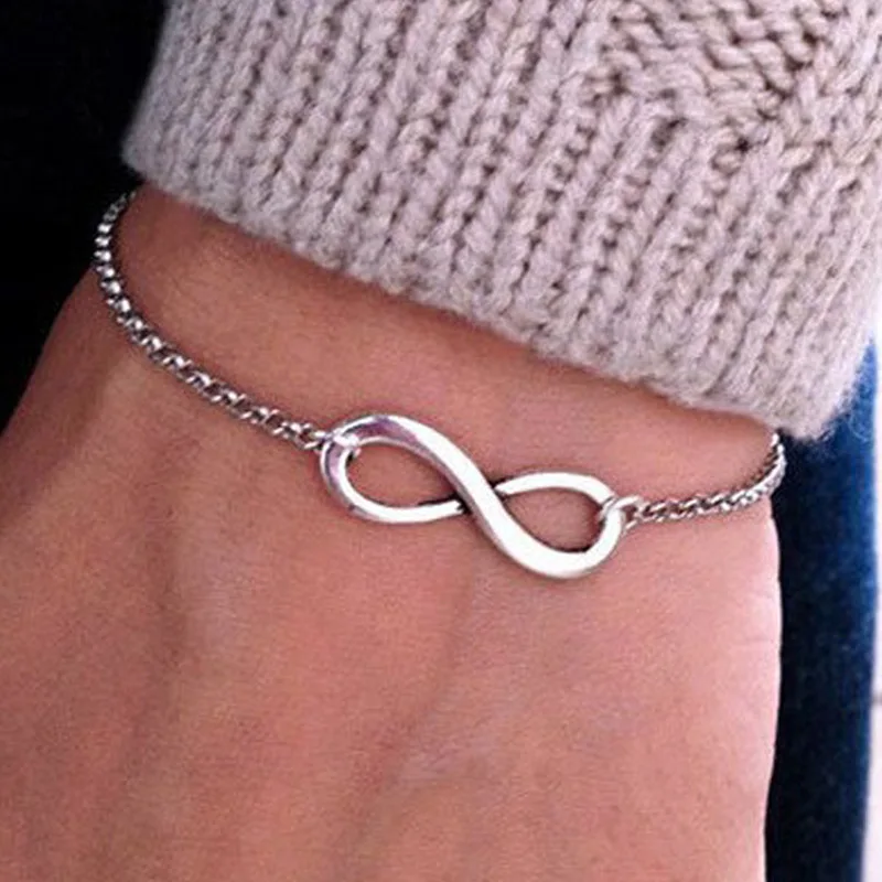 

Boho Charm Infinity Bracelets Bangles for Woman on Hand Twisted Elegant Fashion Geometric Couple Bracelets Jewelry Gifts