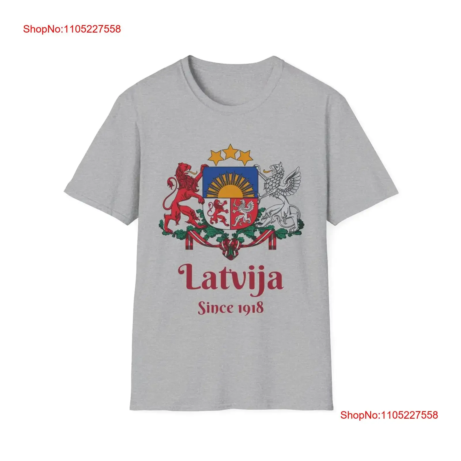 Фото Латвийская патриотическая футболка Softstyle с винтажным эффектом, повседневная, дышащая, слегка приталенная, для ежедневной носки №1