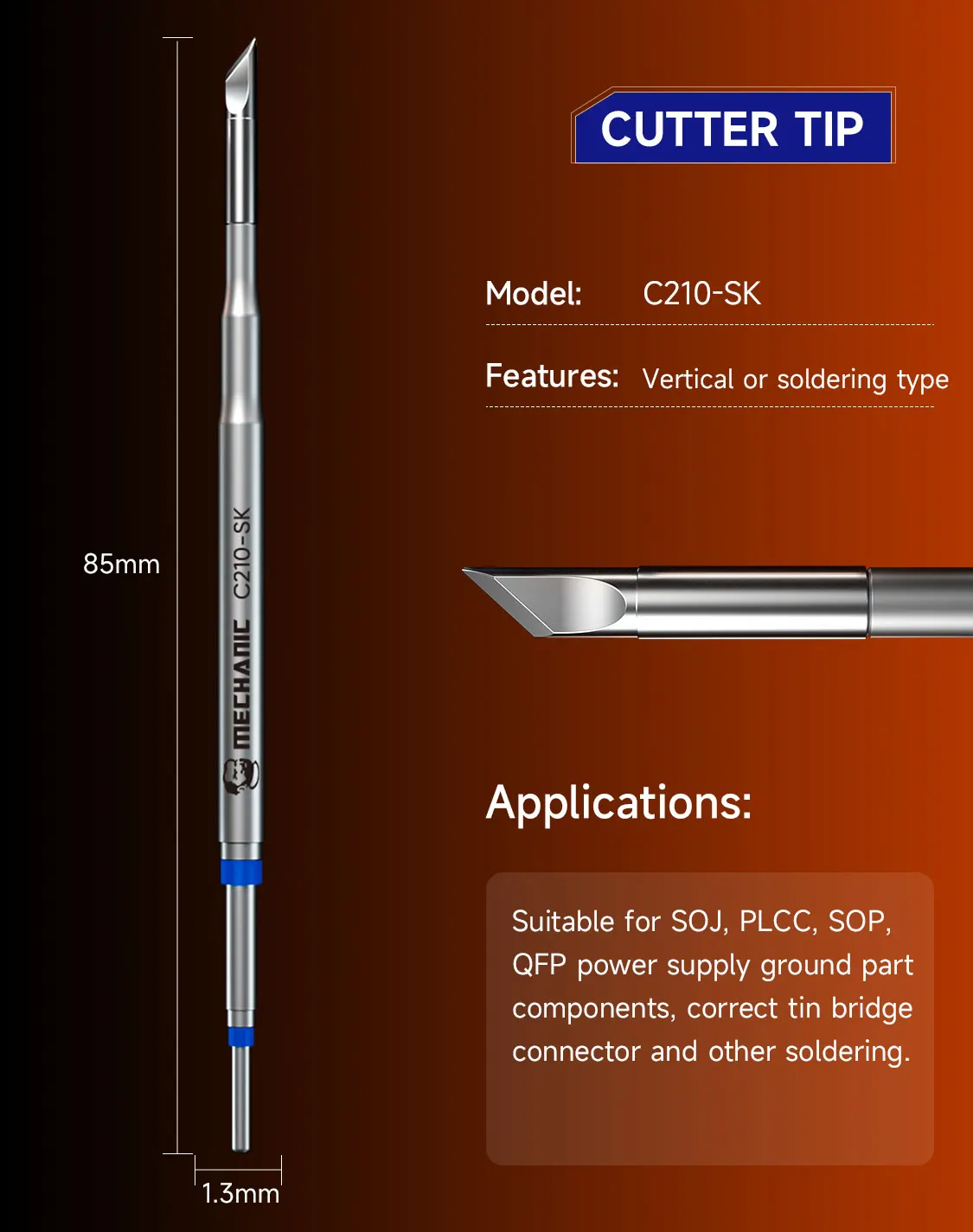 

Наконечник для паяльника MECHANIC C210 K
