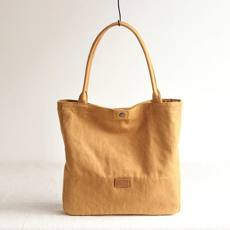 

Women Natural Cotton Canvas Top-handle Tote Bag Female Leisure High Quality Brief Designer Reusable Shopping Shopper Handbag