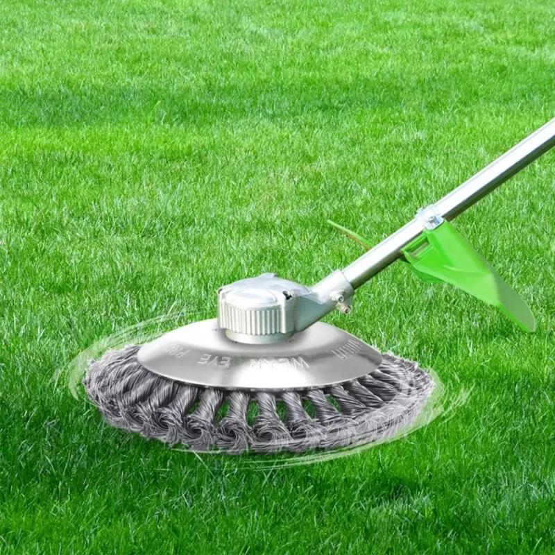

6 Inch Weed Trimmer Edger Head Carbon Steel Wire Break-Proof Rounded Edge Lawn Mower Garden Weed Brush Trimming Lawn Mower