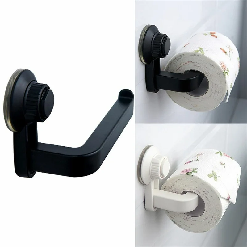 

Wall Mounted Suction Cup Toilet Paper Roll Holder Tissue Holders Bathroom