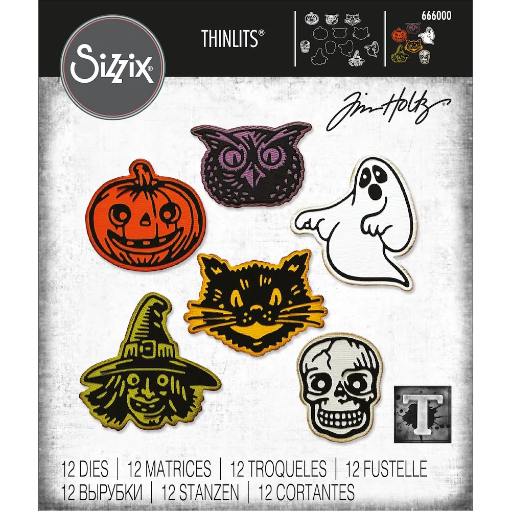 Retro Halloween Thinlits Craft Metal Cutting Dies Scrapbook Diary Decoration Embossing Template Diy Greeting Card 2023 New