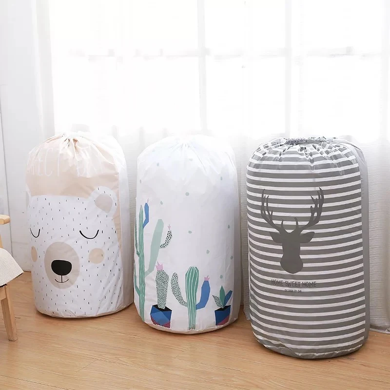 

Baby toy basket suitcase quilt bag Cartoon Bear foldable storage bag transparent storage organizer clothes blanket