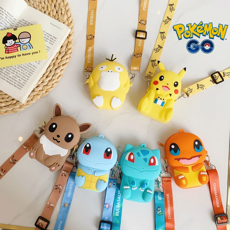 

Pokemon Pikachu Bulbasaur Squirtle Anime Accessories Children's Decoration Boys and Girls Coin Purse Bag Couple Birthday Gift