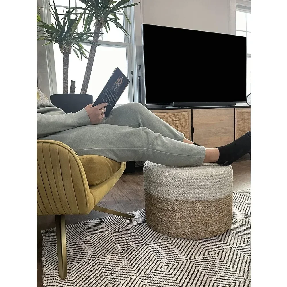 Пуф Плетеный ручной вязки для ног 20 х20 х10 дюймов