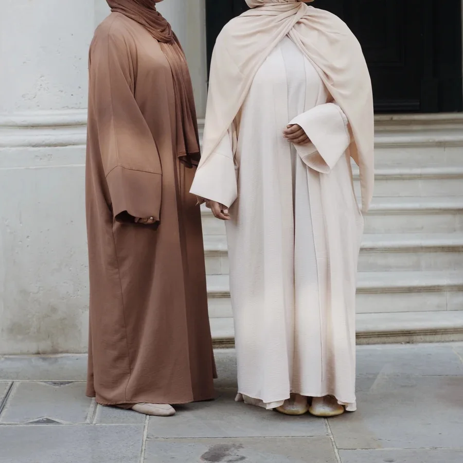 

RobeRamadan Eid Muslim Fashion Hijab Dress Satin Abaya Dubai Turkey Islam Clothing Basic Closed Abayas for Women Kaftan African