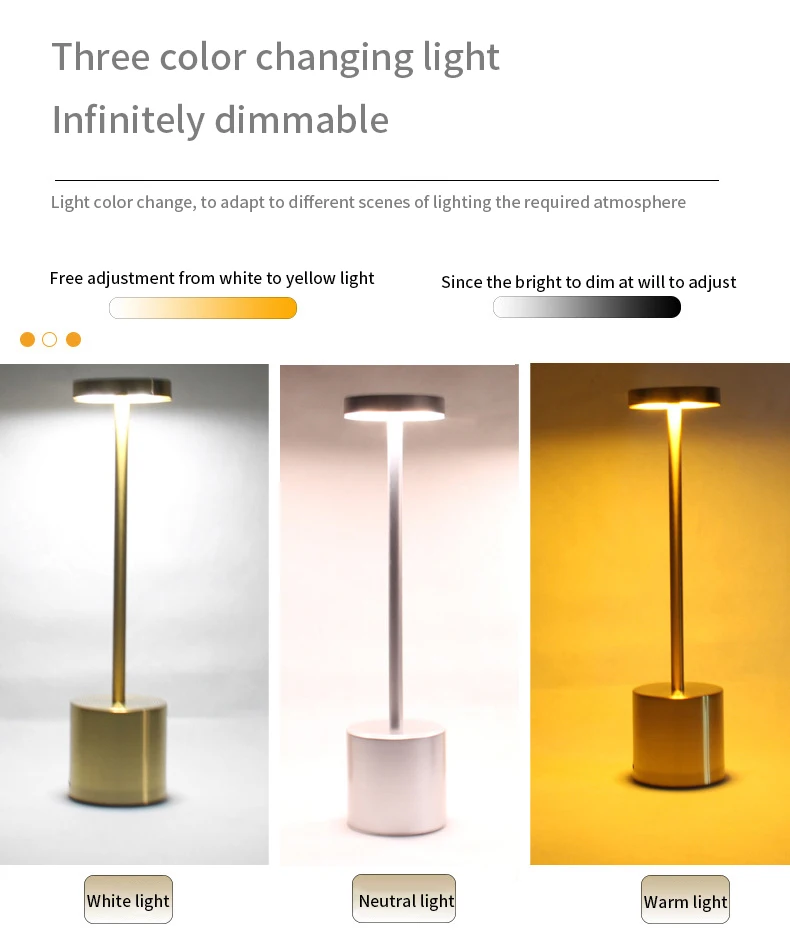 

USB Charging Table Lamp Touch I-shaped Creative Restaurant Atmosphere Bedside Eye Protection LED Night Lights Bar Table Lamp