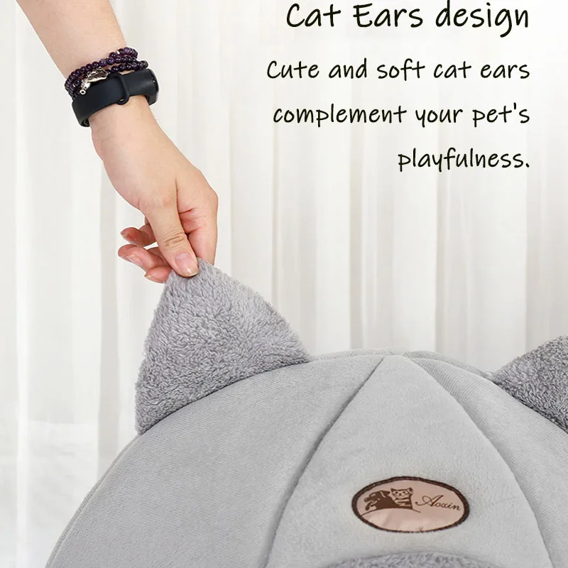 Кровать для кошек глубокого сна домашний теплый домик собак мягкая кровать