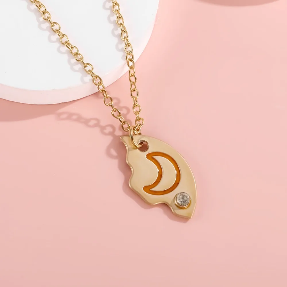 3 шт. ожерелье в форме пиццы Солнце Звезда Луна сплав гальваническое для лучшего