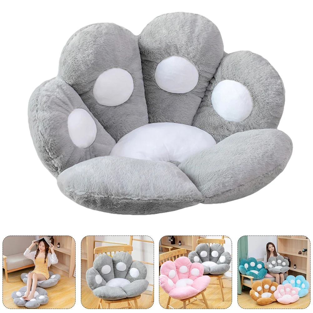 

Pillow Chair Cushion Cat Cute Floor Paw Plush Sofa Decor Office Lumbar Relaxing Mat Furry Cushions Desk Animal Backrest Reading