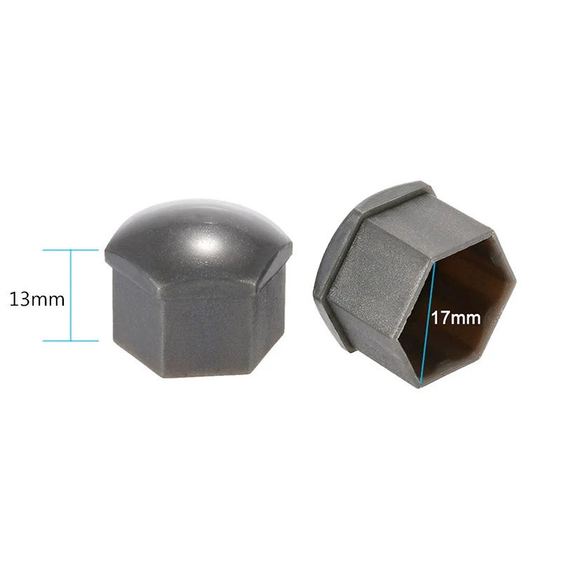 

20Pcs 17mm Car Wheels Plastic Nuts with Screw Removal Tools Gray
