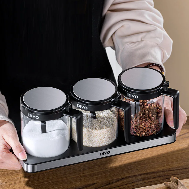 

Креативная прозрачная стеклянная коробка для приправ, кухонный шейкер для соли, банка для сахара, бутылка для специй, контейнер для хранения пищевых продуктов, кухонная банка для перца