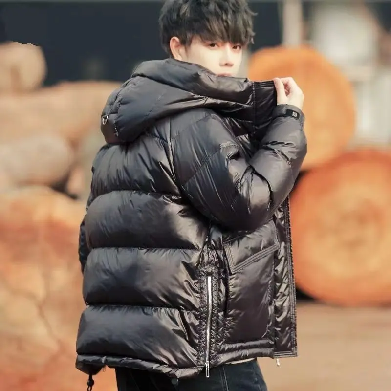 Winter Hooded Jacket Men Parkas Warm Long Sleeve Thick Coat Zipper Outerwear Puffer Korean Fashion Coats