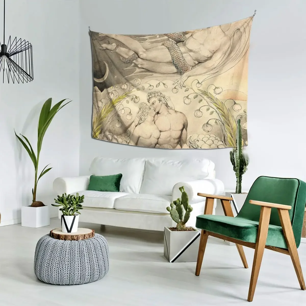 HD Сатана наблюдает за очагания Адама и Евы Уильям Блейк ВЫСОКОГО ДЕФИНЦИИ