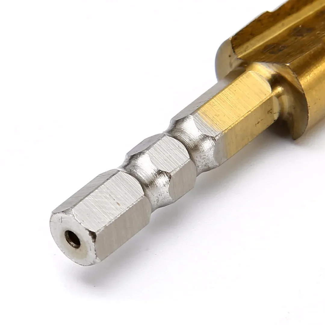 1 шт. ступенчатое Коническое сверло с титановым покрытием 1/4 дюйма шестигранный