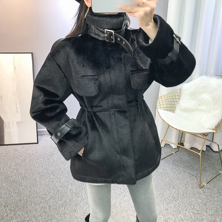women fur coat belt Autumn Winter Fashion Faux Fur Coat Female Casual Loose Jacket Ladies Thick Warm Outerwear Elegant Overcoats