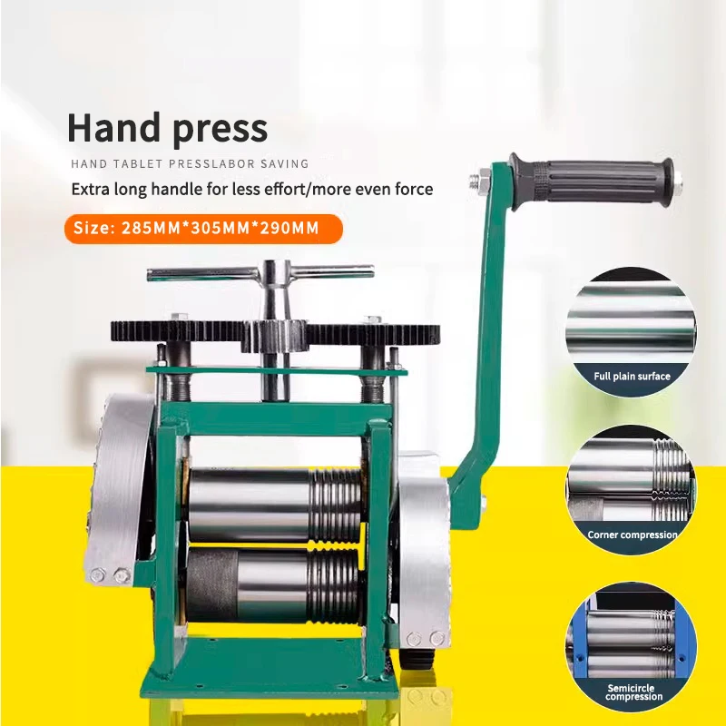 

Manual Jewelry Tablet Press Machine Small Full Glossy Rolling Mill Gold Silver Jewellery DIY Half Round Tabletting Forming Tools