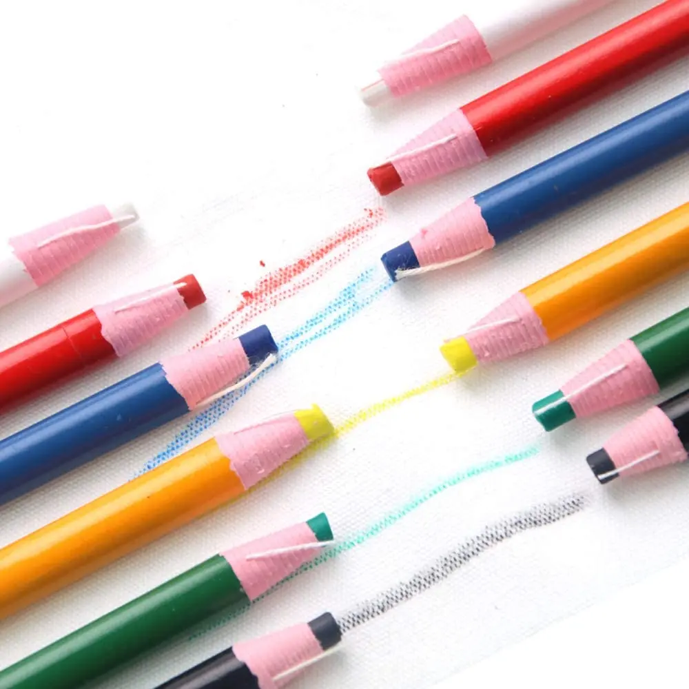 S For Embroidery And Sewing Multi Color Thread Fabric Marking Crayons Pulling Design 12pcs