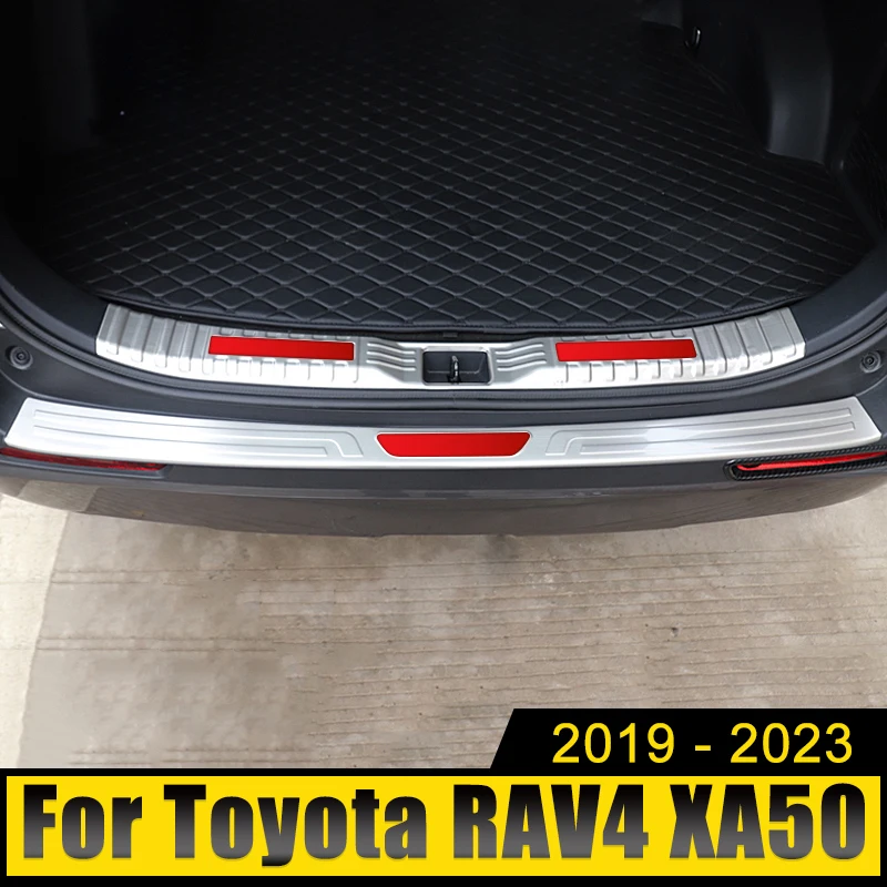 

Stainless Car Trunk Cover Tailgate Inner Guard Rear Bumper Scuff Sill Plate Pedal For Toyota RAV4 XA50 2019-2021 2022 2023 RAV 4