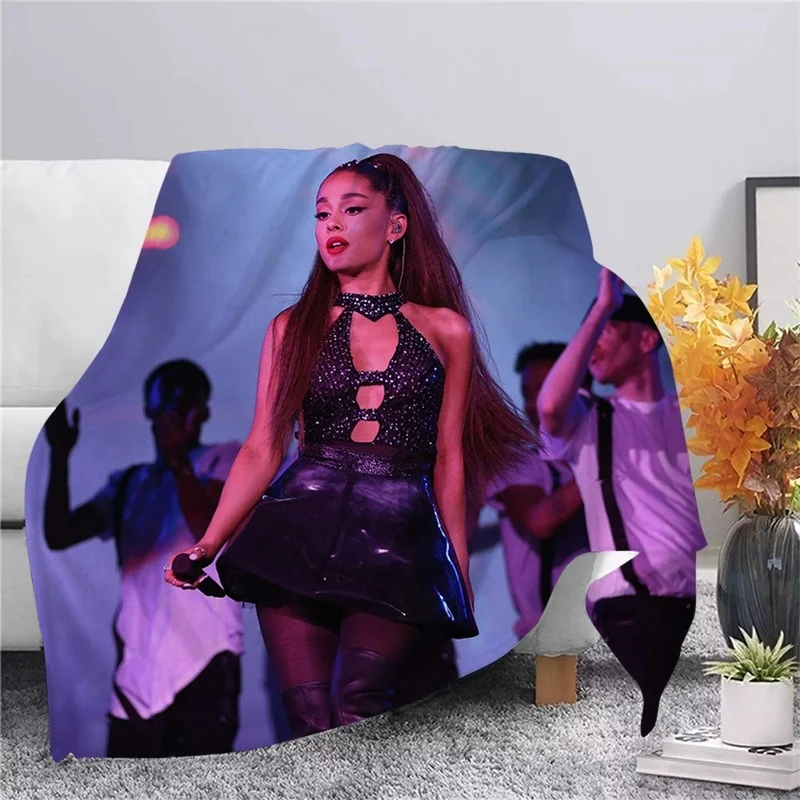 

3D Printed Singer Ariana Grande Flannel Blankets Warm Throw Blanket Teenager Home Beddings Fashion Throw Blankets