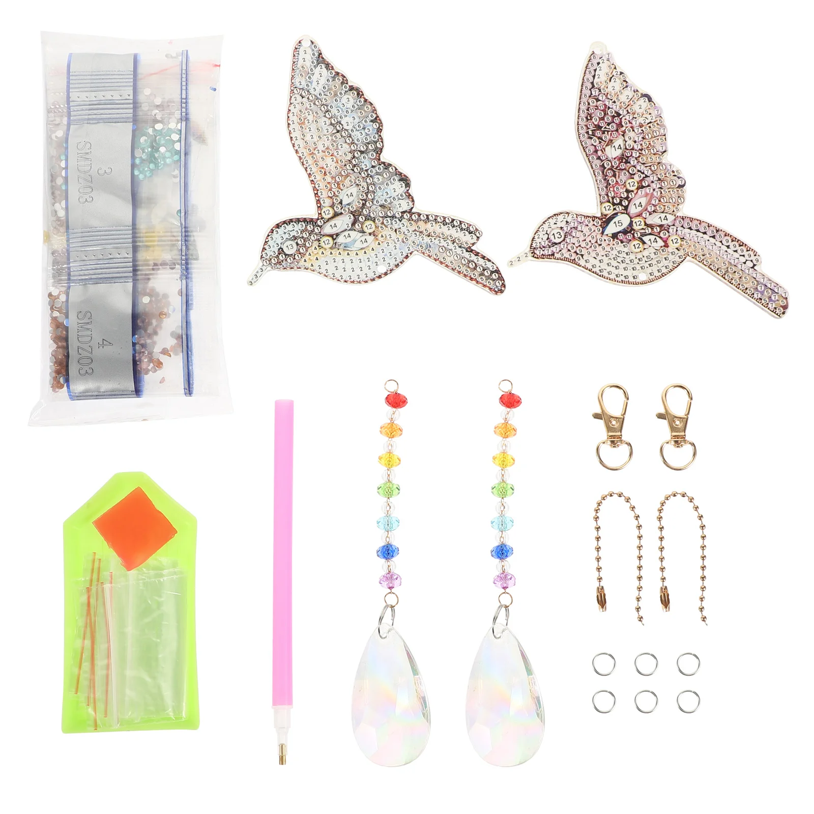 

Pendant Ornament Sets 5D Kits Window Wind Chime Kit Acrylic DIY Bird Pendant Tree Wind Bell Child