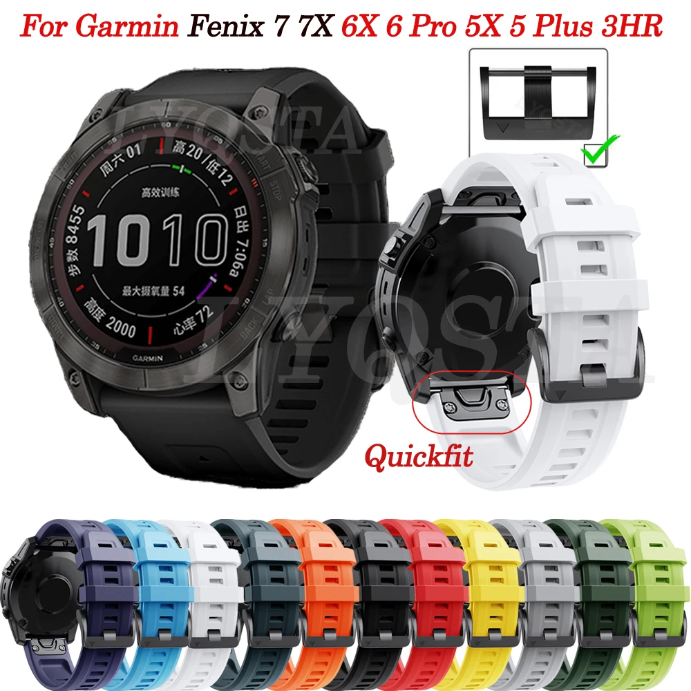 

Ремешок силиконовый для смарт-часов Garmin Fenix 7X 7 6X 6 5X 5 Plus