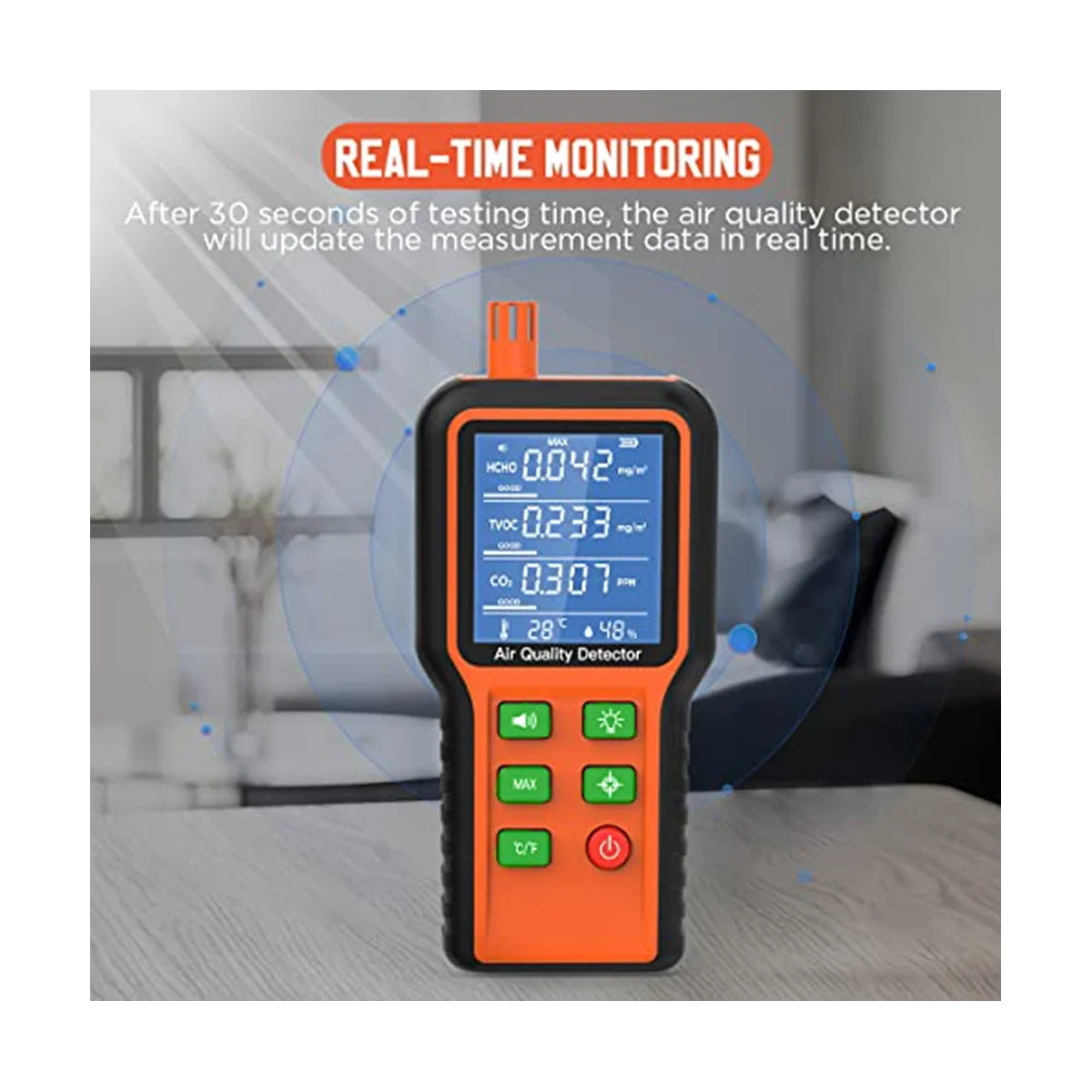 5 в 1 тестер качества воздуха для дома CO2 TVOC HCHO влажность