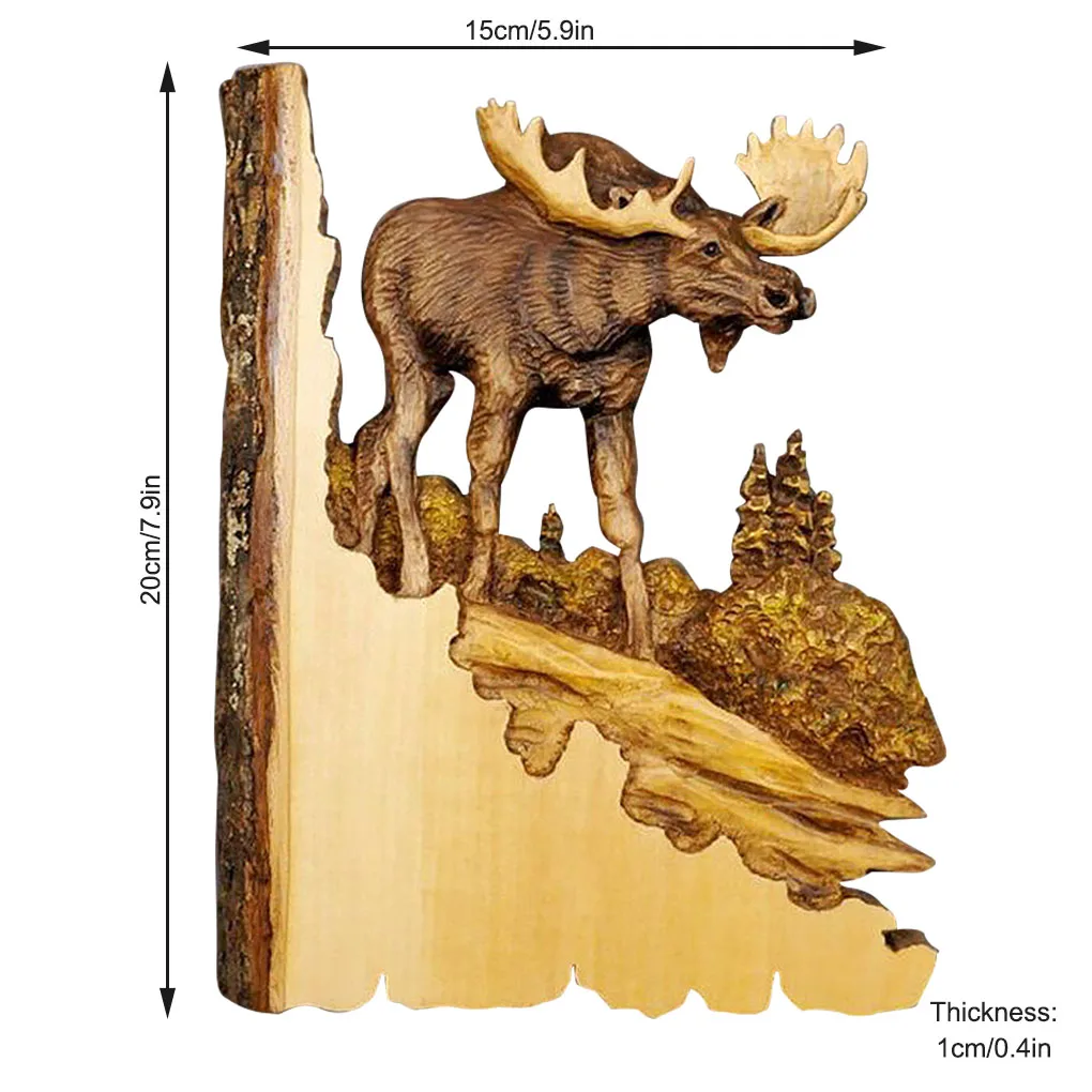 

Дерево животное ручной работы настенное украшение подвесная скульптура статуя 3D Художественный орнамент тип 1