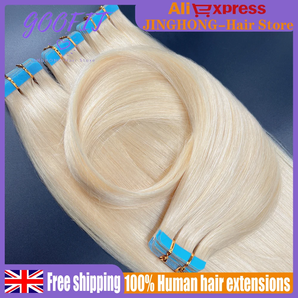 Invisible Tape In 100% Human Hair  Remy Hair Extensions Skin Weft Thick High Quality For Woman #60  #613
