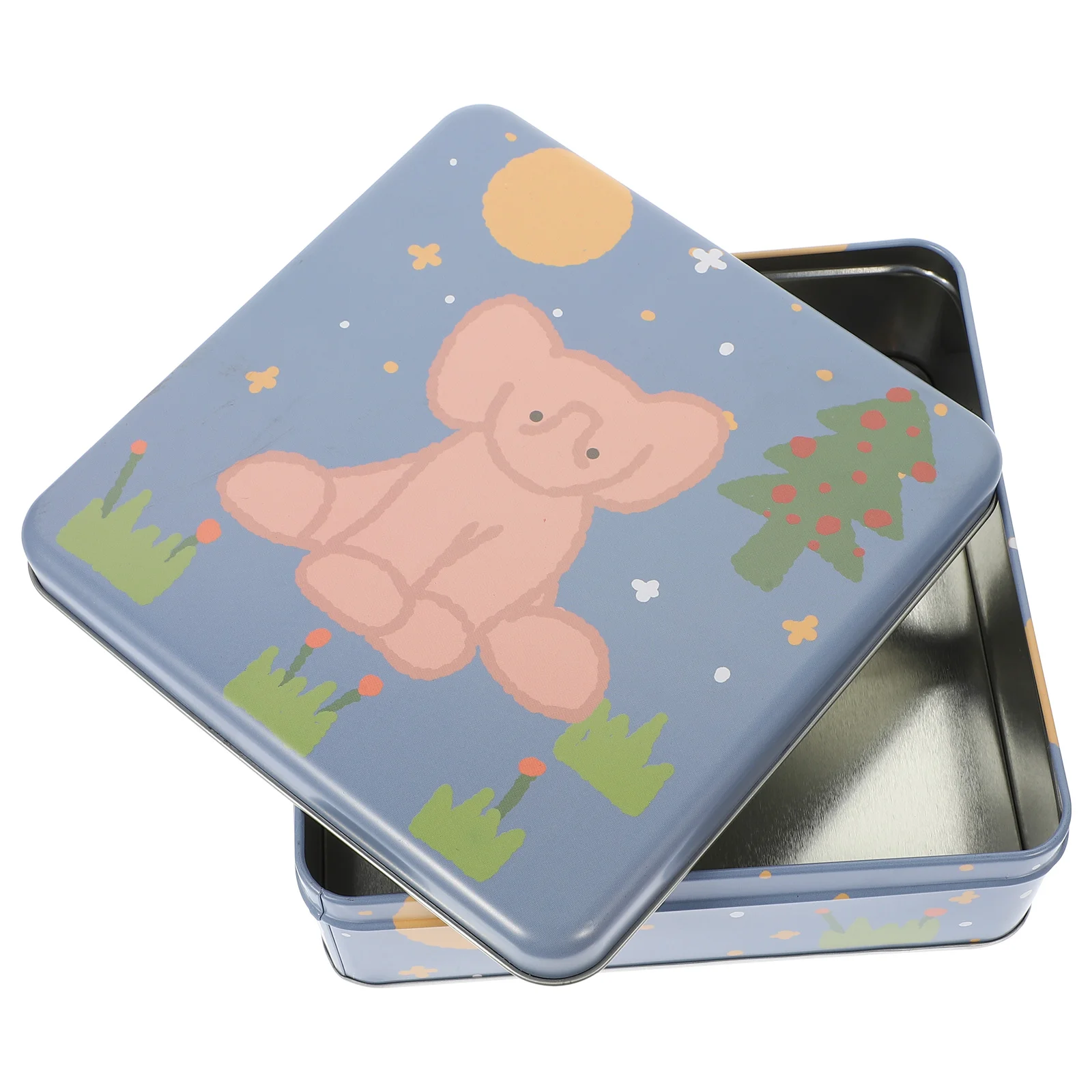 

Multi-functional Iron Storage Case Cartoon Square Storage Box Snack Food Box