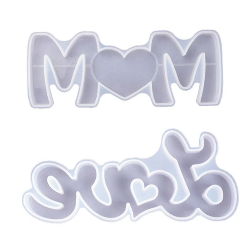 

2 шт., прозрачная эпоксидная форма «сделай сам» для надписей на день матери», «любовь», «мама», праздничная силиконовая форма, смола