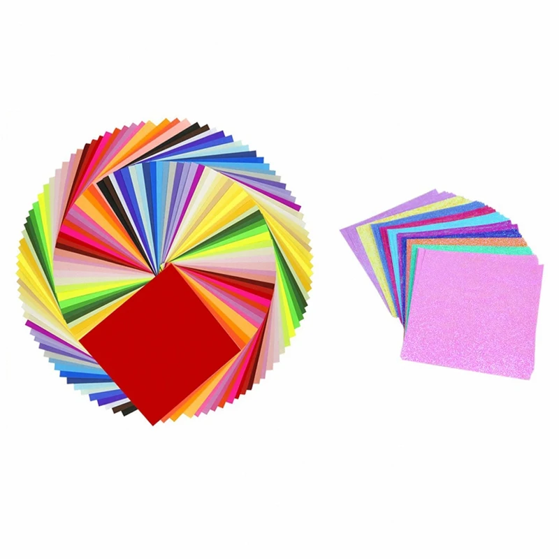 

250Pcs Origami Paper Shining Folding Papers Kids Handmade Scrapbooking Craft, 200 Pcs Double-Sided & 50 Pcs Single Side