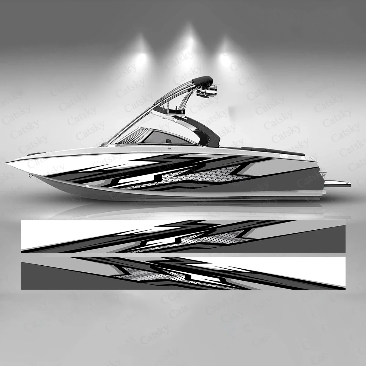 Абстрактная шестиугольная красочная наклейка на лодку модная рыбную виниловая