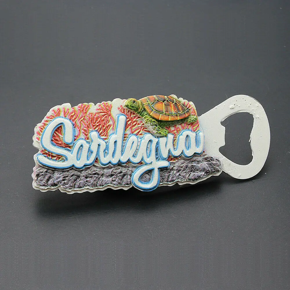 Italy Sardegna Sardinia Tourist Travel Gift Souvenir 3D Refrigerator Fridge Magnet Craft Beer Bottle Opener Home Decor