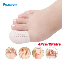 pexmen 4pcs2pairs gel big toe separeator breathable gel toe cap cover sleeves pain relief protector straighter foot care tool