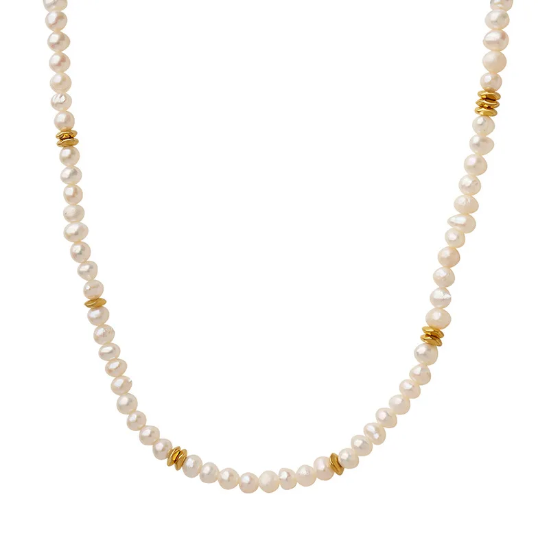 

French Irregular Natural Pearl Necklace Chain Exquisite High Grade Wedding Party Women Jewelry Girlfriend birthday Gift
