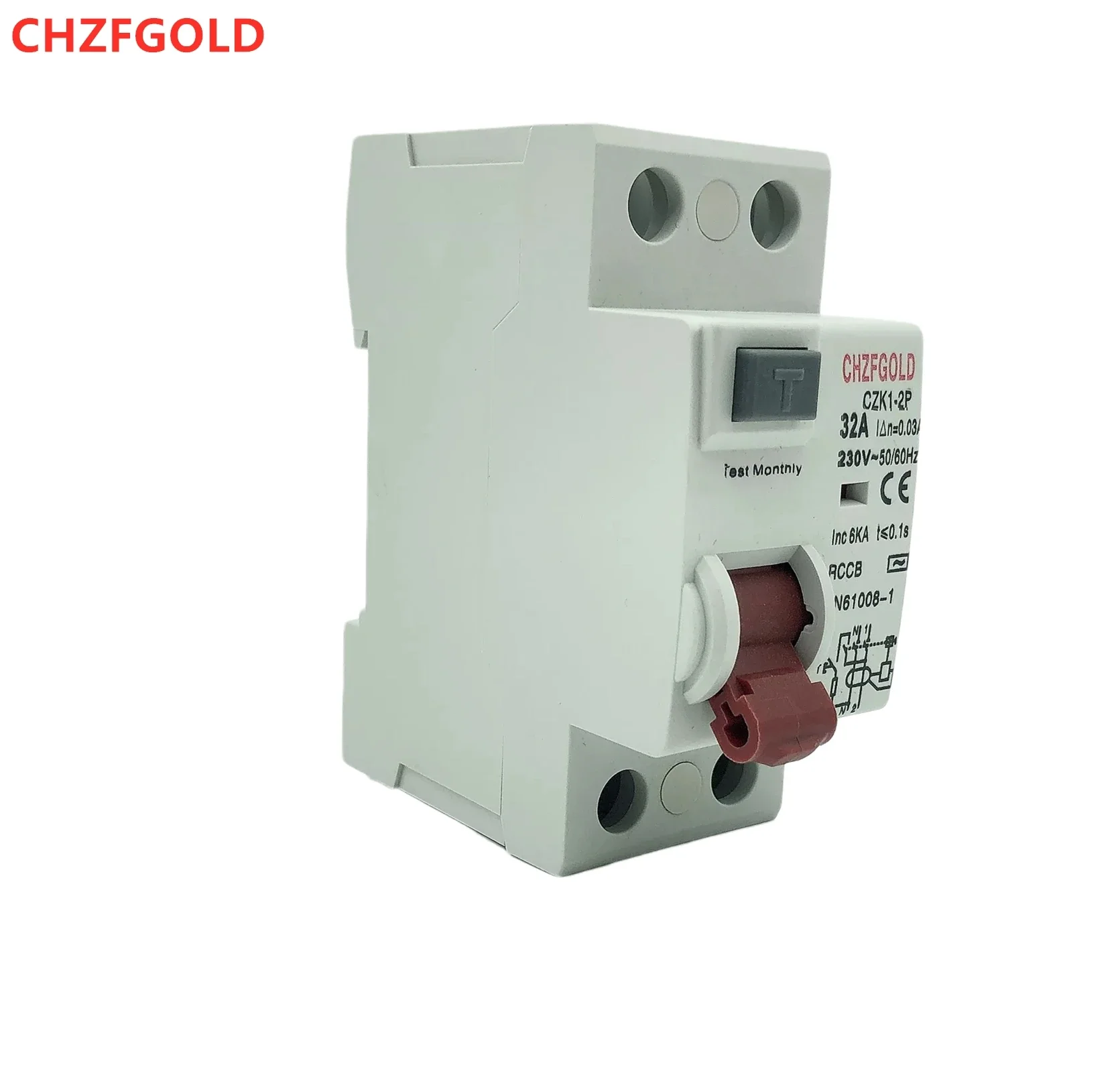 CHZFGOLD-Disyuntor для устройств Residual RCD RCCB tipo B Evse 2P 4P AC 40a 63a 120a 30ma EKL6-100B 10KA Din Rail 220V