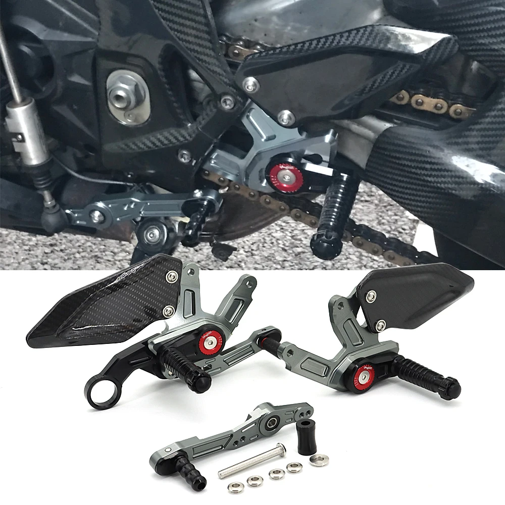 

For BMW S1000RR 2015 2016 2017 2018 Carbon Fiber Adjustable Footrests Rearset CNC Aluminum Foot Pegs Racing Rear Set
