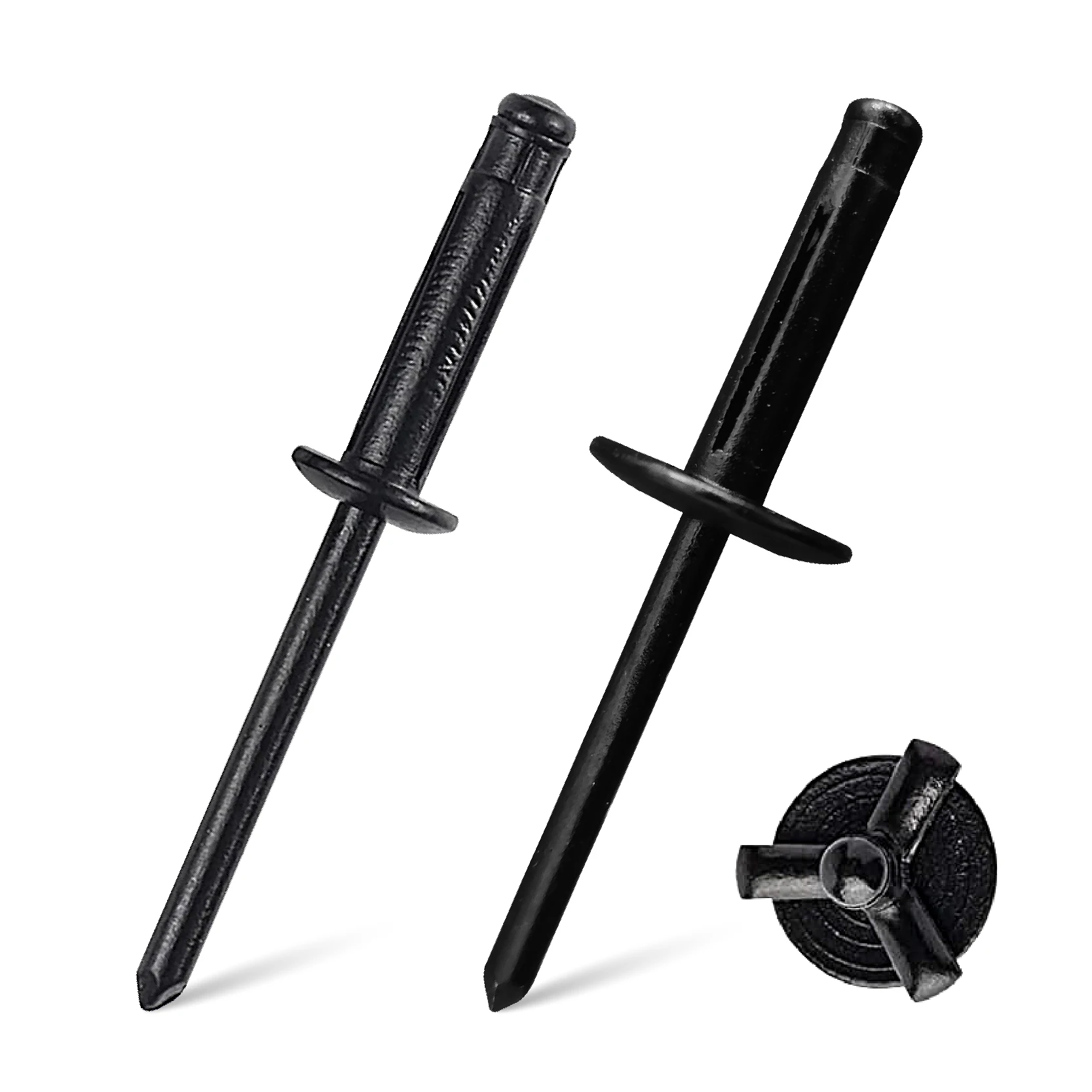 

40/100 шт. тройные заклепки, полностью черные алюминиевые заклепки с большой головкой, черные фланцевые складные заклепки, металлические поп-взрывные глухие заклепки