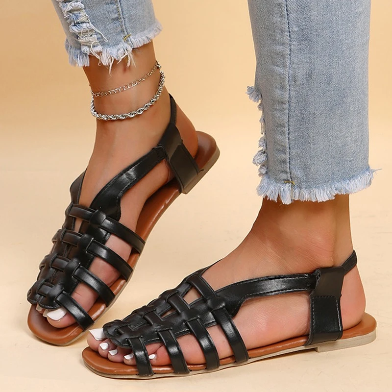 

Women Sandals New Gladiator Summer Sandals For Flat Shoes Women Slip On Summer Shoes Sandalias Mujer Casual Flats Sandals