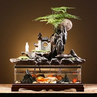 fish tank water landscape office home circulating fountain landscape hallway wine cabinet soft decoration ornaments