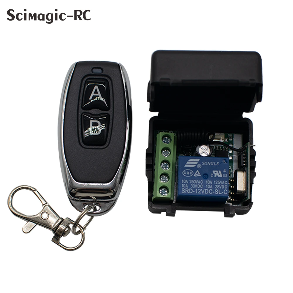 

433MHz Universal Wireless Remote Control DC12V 24V 1CH rf Relay Receiver Transmitter for Universal Garage door and gate Control