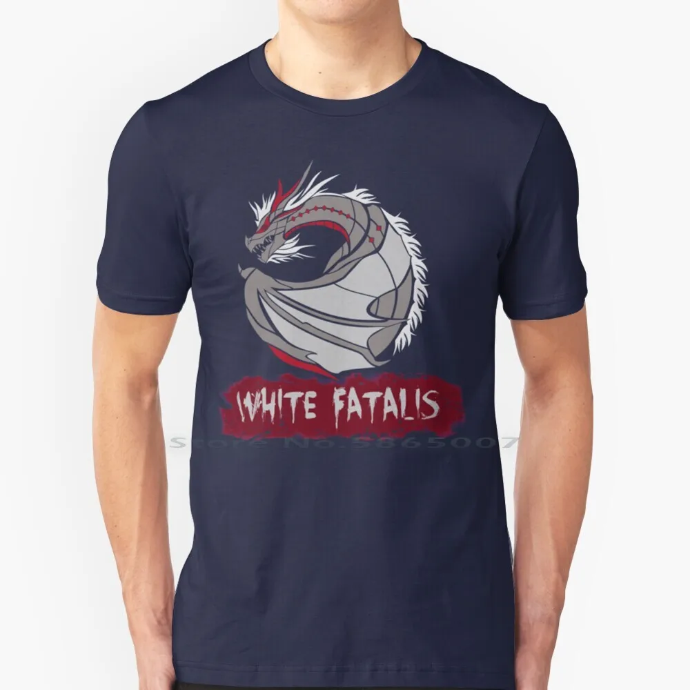 

The Circular Ancestral Dragon T Shirt 100% Cotton Monster Hunter White Fatalis Big Size 6xl Tee Gift Fashion