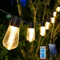 outdoor solar string lights bulbs with remote waterproof christmas decoration solar led lights for garden patio party wedding