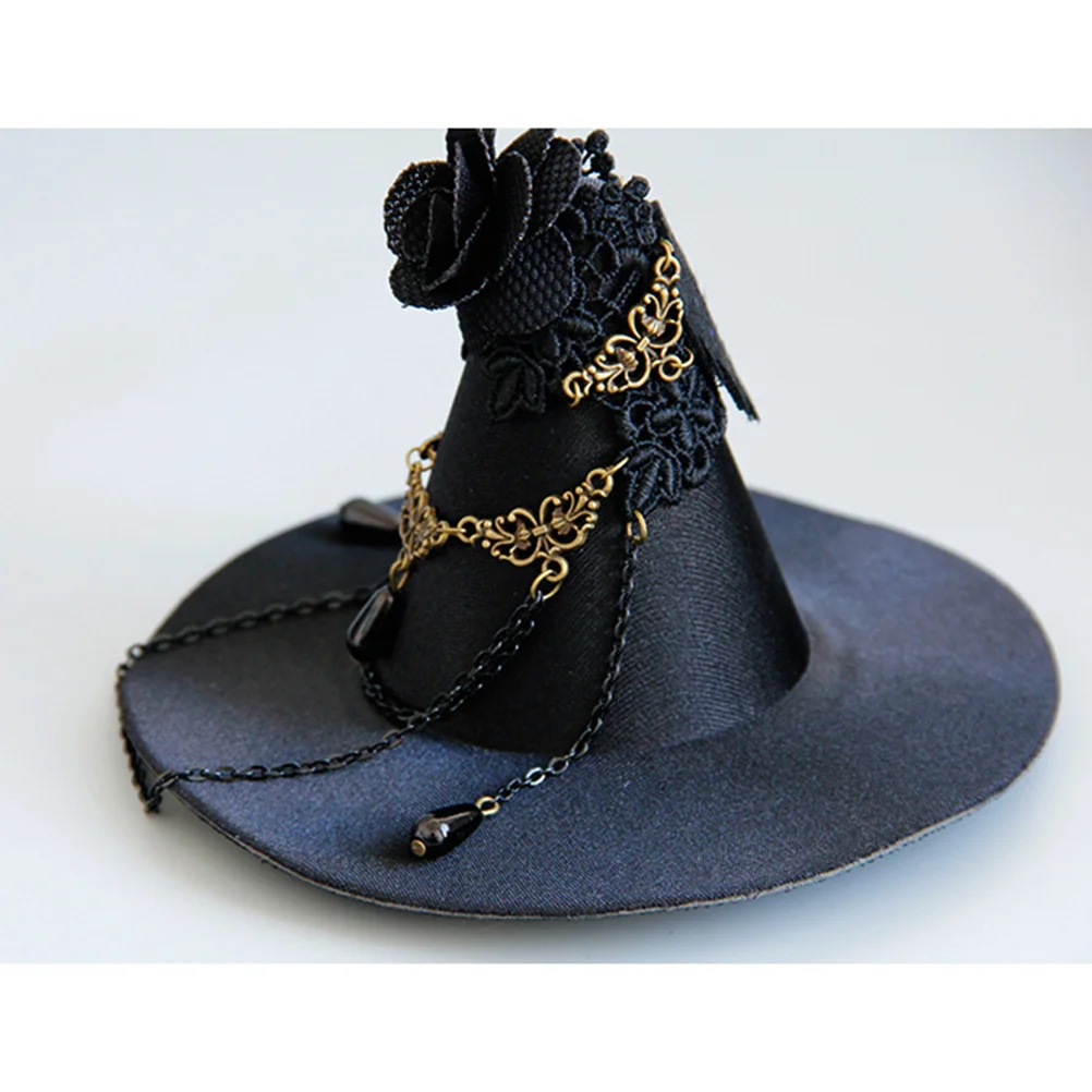 

Masquerade Witch Hat Festive Party Black Hair Clip Clothing Women's Prom Headpiece