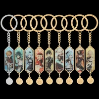 genshin impact game character epoxy keychain metal car for key rings key holder figure key chain accessories gift for friends