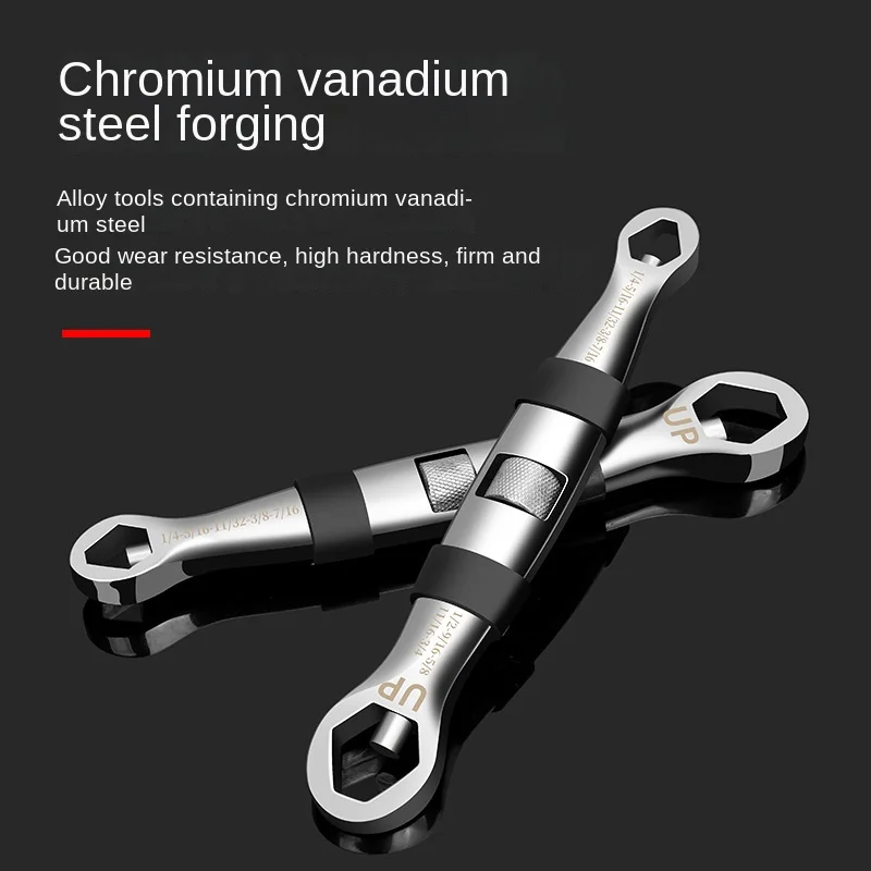 

Multi-function adjustable wrench double head labor saving