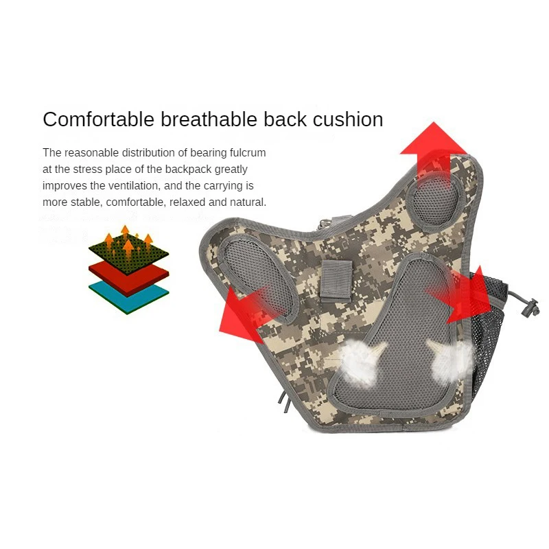 Camouflage Cycling Tactical Chest Bag Mens Fanny Pack Crossbody Running Bum Bag Camping Hiking Running Bum Pouch Waist Bag